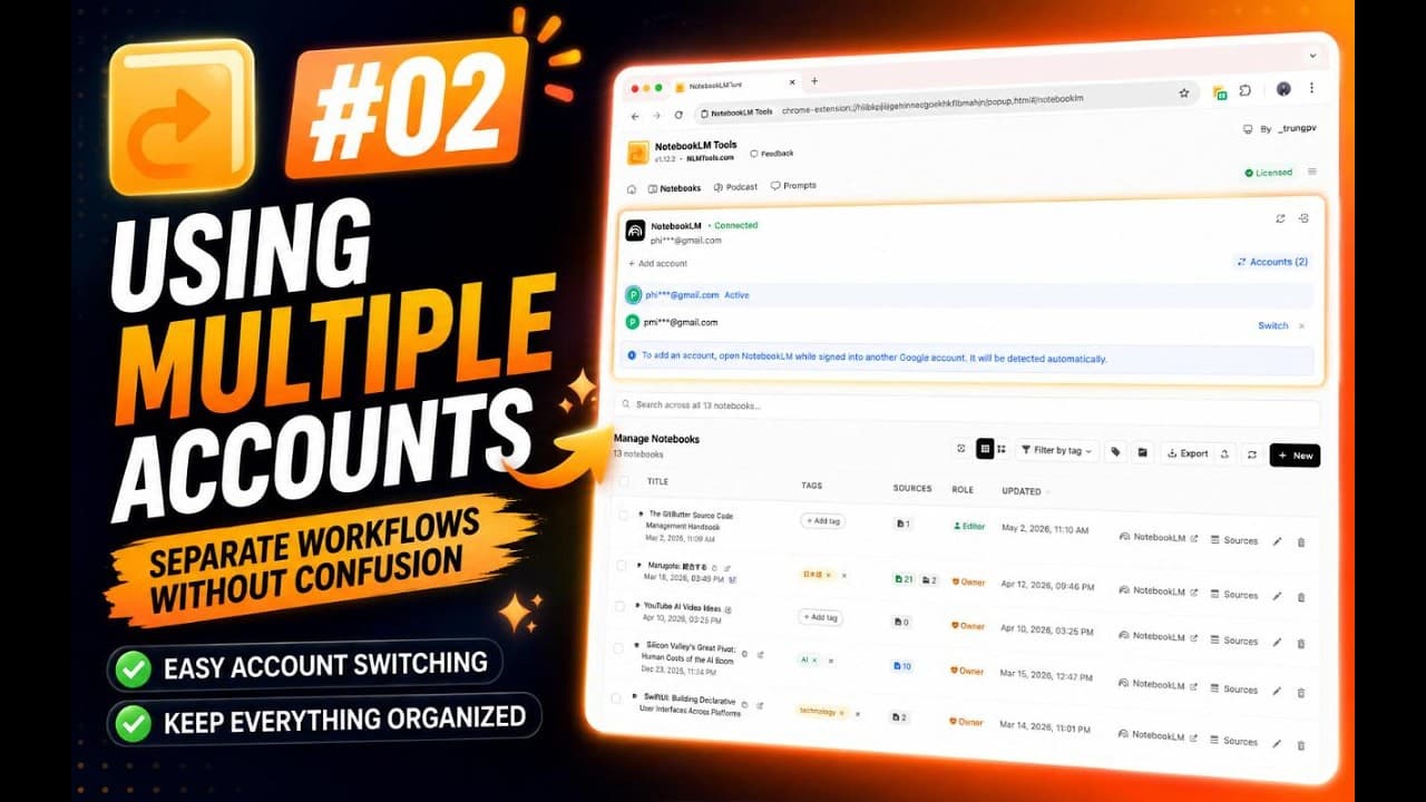 NotebookLM Multi-Account Support: Switch Between Multiple Google Accounts